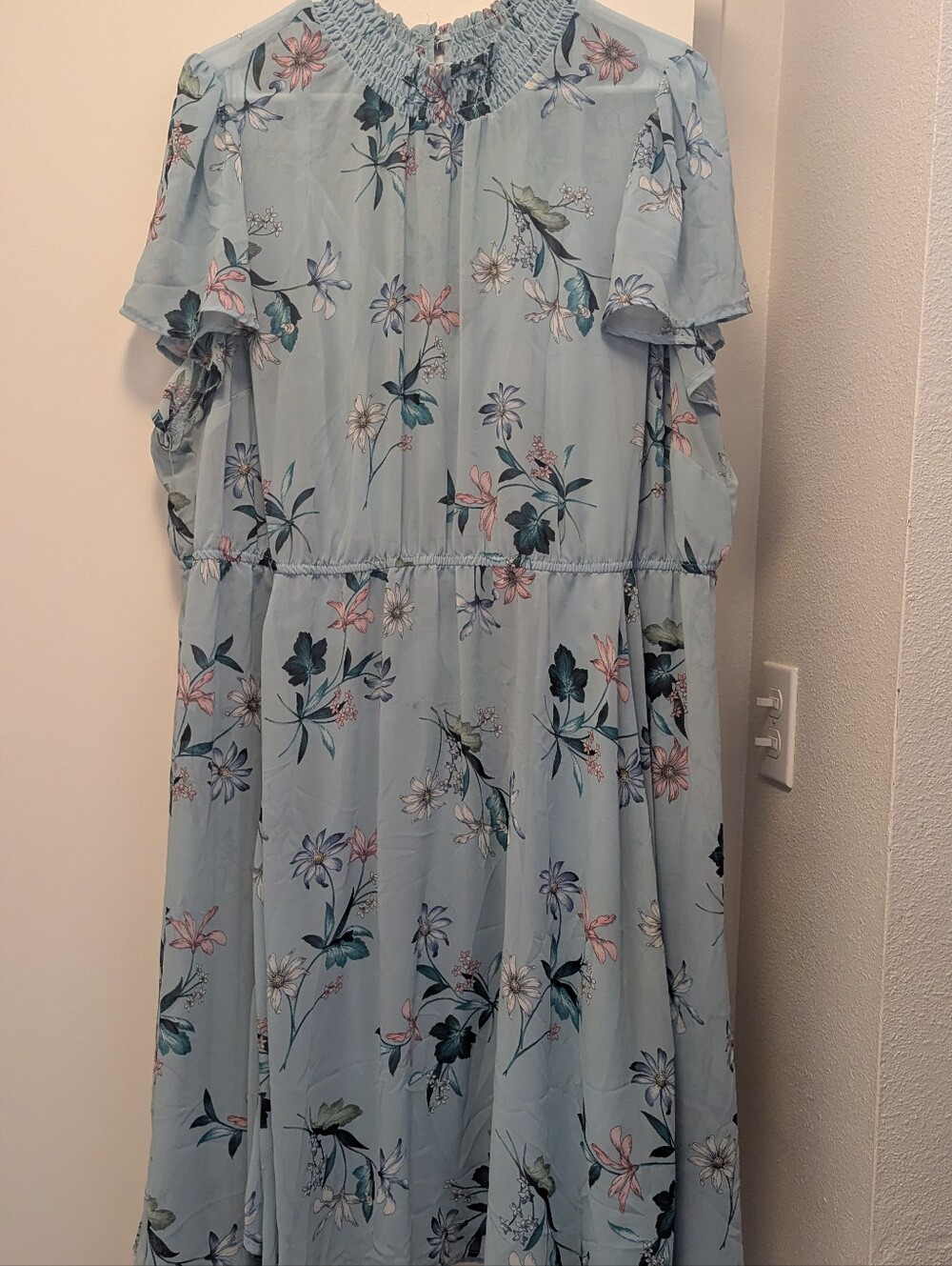 Torrid Light Blue Floral Smocked Dress
